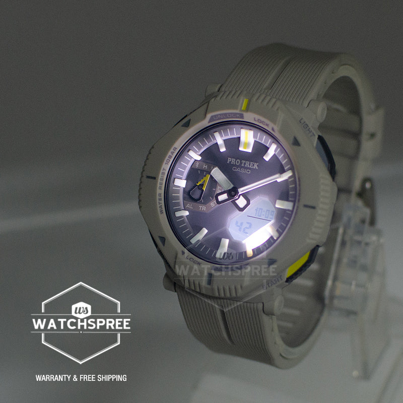 Casio Pro Trek PRJB-001 Lineup Bluetooth Tough Solar Bio-Based Off White Resin Watch PRJB001-7D PRJ-B001-7D PRJ-B001-7