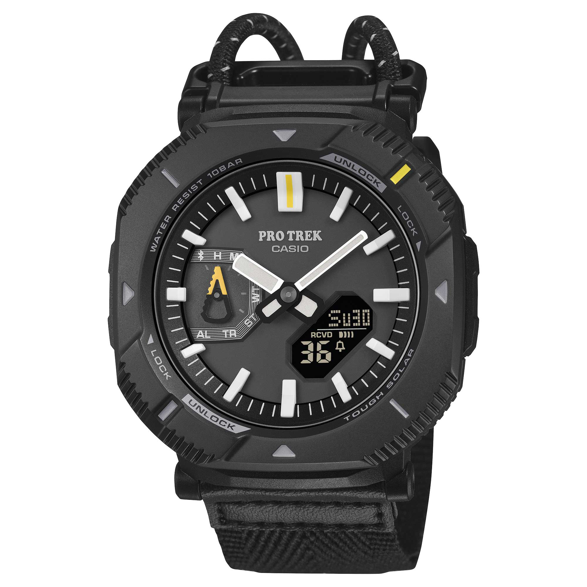 Casio Pro Trek PRJ-B001 Lineup Bluetooth Tough Solar Black Cloth Band Watch PRJB001B-1D PRJ-B001B-1D PRJ-B001B-1