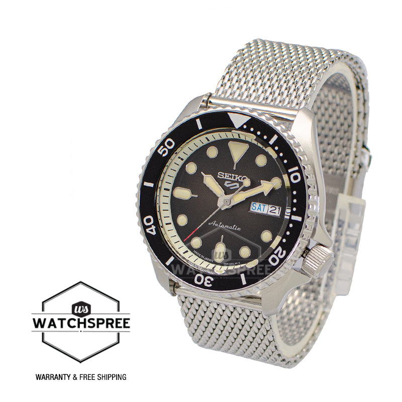 [JDM] Seiko 5 Sports (Japan Made) Automatic Silver Stainless Steel Mesh Band Watch SBSA017 SBSA017J (LOCAL BUYERS ONLY)