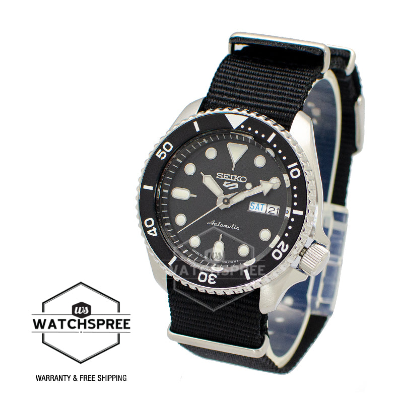 [JDM] Seiko 5 Sports (Japan Made) Automatic Black Canvas Strap Watch SBSA021 SBSA021J (Not For EU Buyers) (LOCAL BUYERS ONLY)