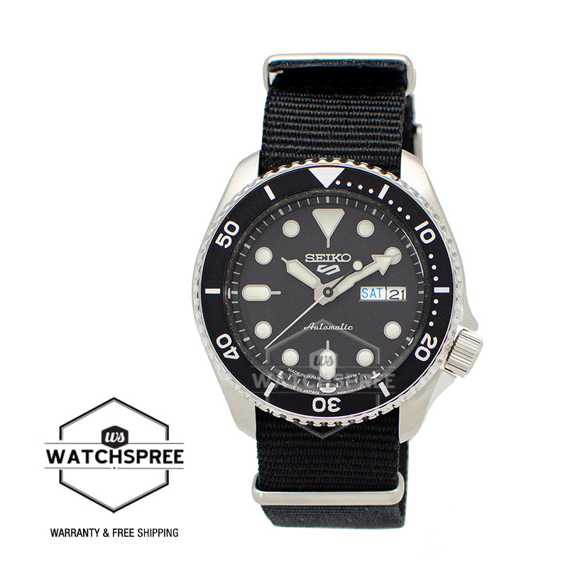 [JDM] Seiko 5 Sports (Japan Made) Automatic Black Canvas Strap Watch SBSA021 SBSA021J (Not For EU Buyers) (LOCAL BUYERS ONLY)