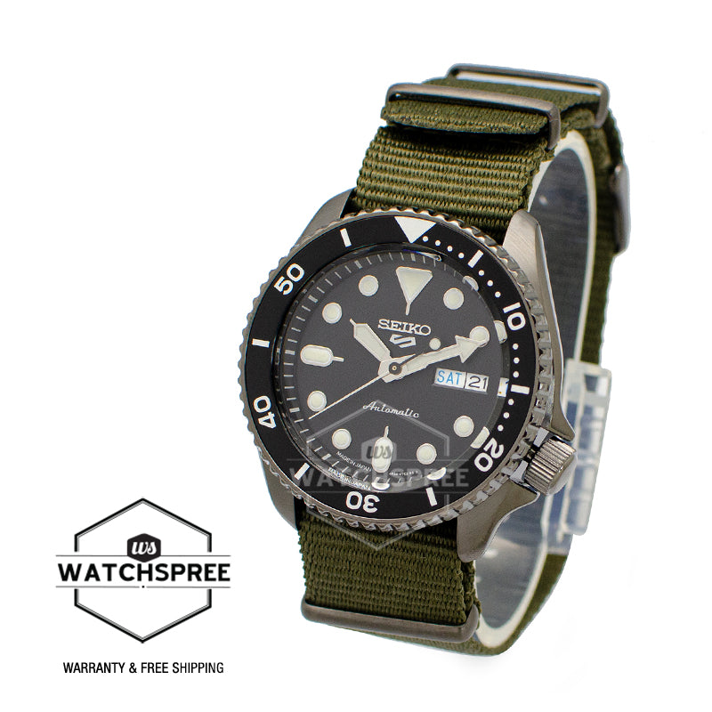 [JDM] Seiko 5 Sports (Japan Made) Automatic Olive Green Canvas Strap Watch SBSA023 SBSA023J (Not For EU Buyers) (LOCAL BUYERS ONLY)