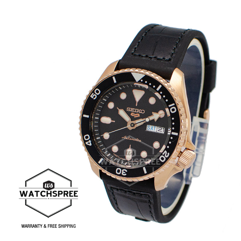 [JDM] Seiko 5 Sports (Japan Made) Automatic Black Silicone Leather Strap Watch SBSA028 SBSA028J (Not For EU Buyers) (LOCAL BUYERS ONLY)