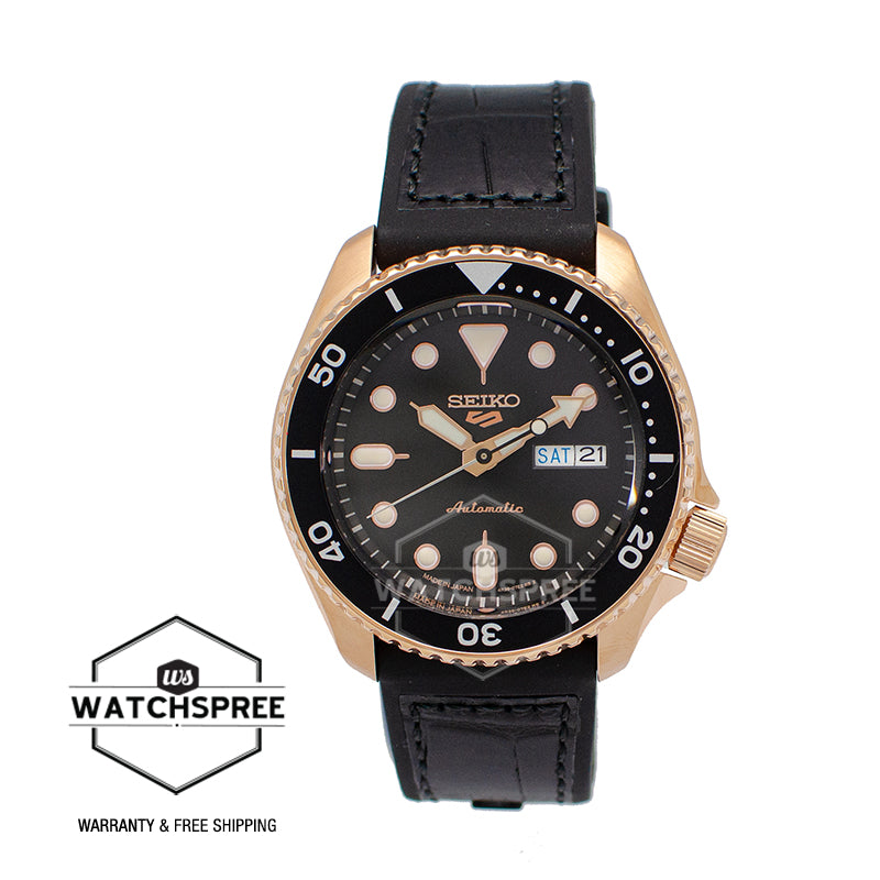 [JDM] Seiko 5 Sports (Japan Made) Automatic Black Silicone Leather Strap Watch SBSA028 SBSA028J (Not For EU Buyers) (LOCAL BUYERS ONLY)