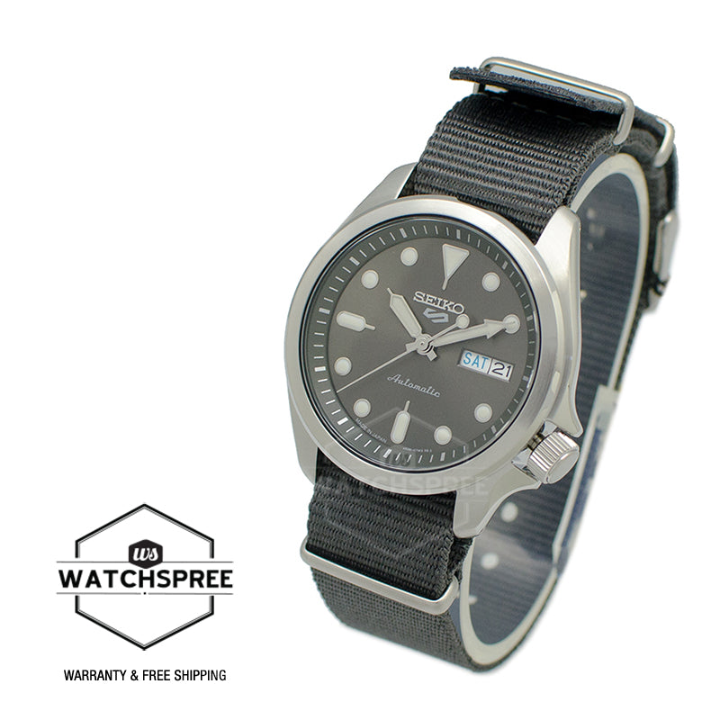 Seiko 5 Sports (Japan Made) Automatic Grey Nylon Strap Watch SBSA051 SBSA051J (LOCAL BUYERS ONLY)