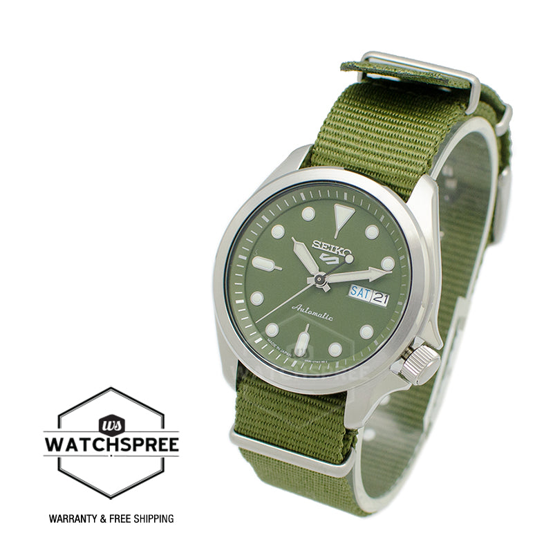 Seiko 5 Sports (Japan Made) Automatic Olive Green Nylon Strap Watch SBSA055 SBSA055J (LOCAL BUYERS ONLY)