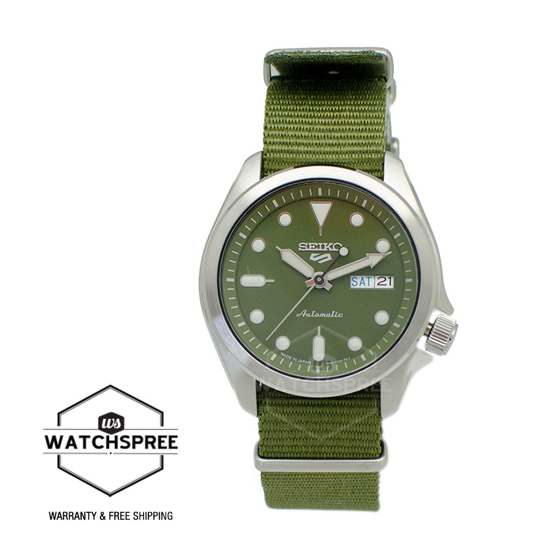 Seiko 5 Sports (Japan Made) Automatic Olive Green Nylon Strap Watch SBSA055 SBSA055J (LOCAL BUYERS ONLY)