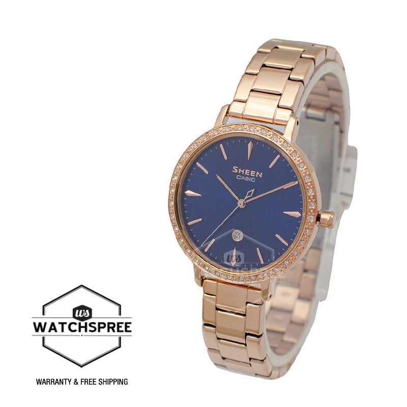 Casio Sheen Sapphire Crystal Lineup with Swarovski Crystals Watch SHE4535YPG-2A SHE-4535YPG-2A