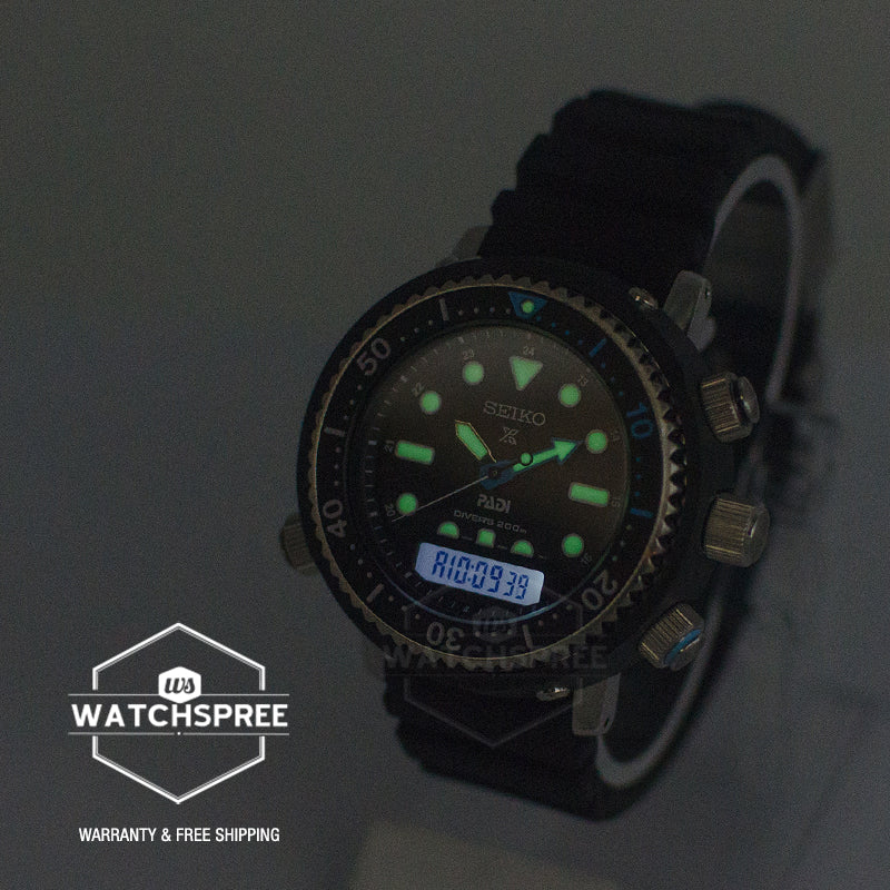 Seiko Prospex Arnie PADI Solar Diver's Black Silicone Strap Watch SNJ035P1 (LOCAL BUYERS ONLY)