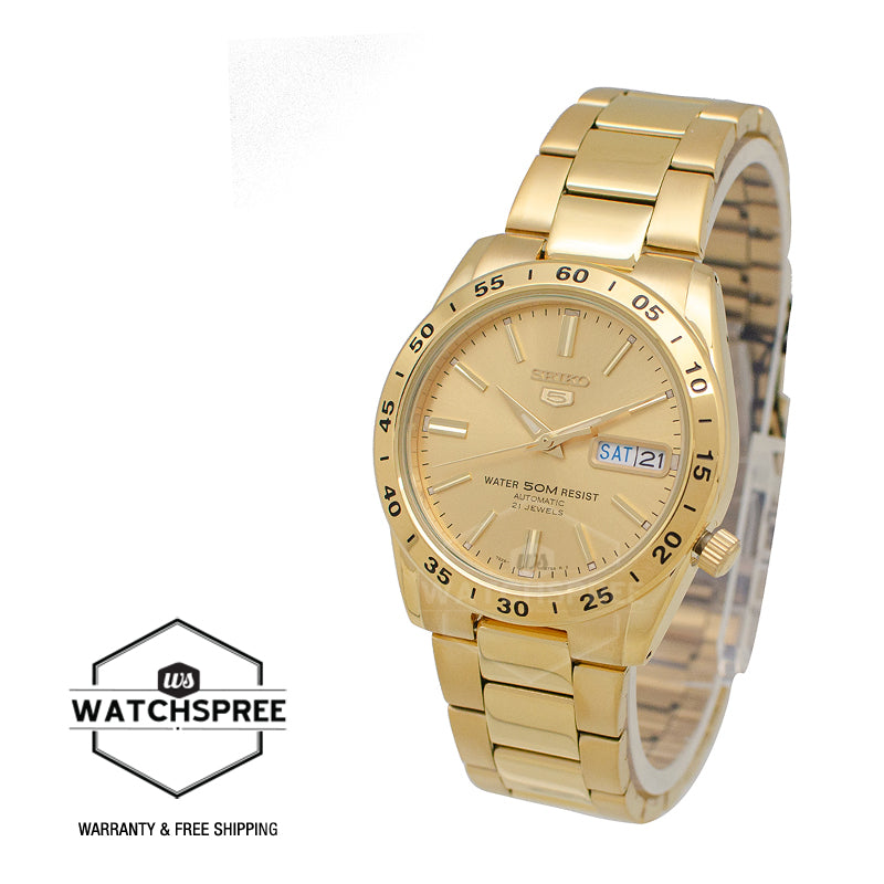 Seiko 5 Automatic Gold-Tone Stainless Steel Band Watch SNKE06K1