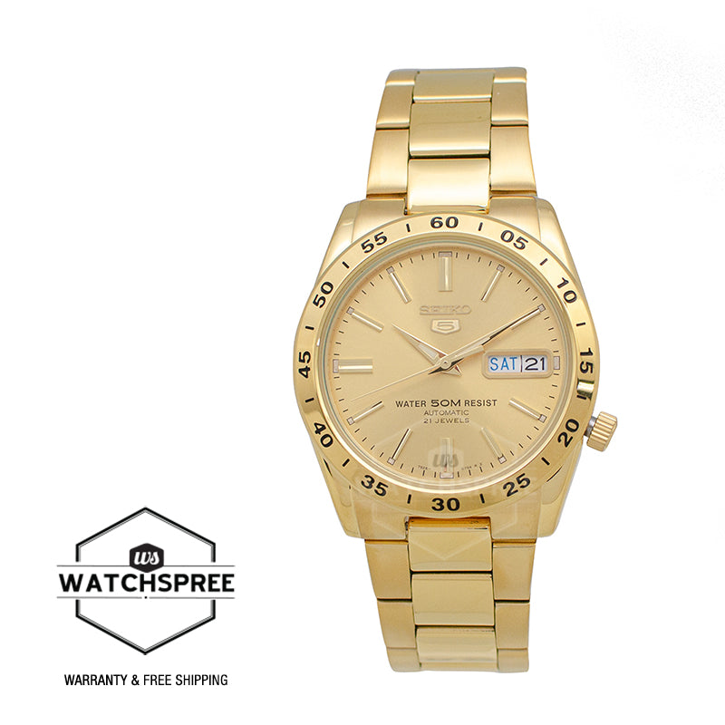 Seiko 5 Automatic Gold-Tone Stainless Steel Band Watch SNKE06K1