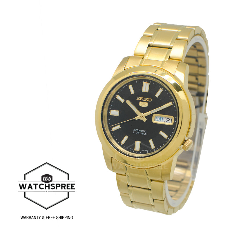 Seiko 5 Automatic Gold-Tone Stainless Steel Band Watch SNKK22K1