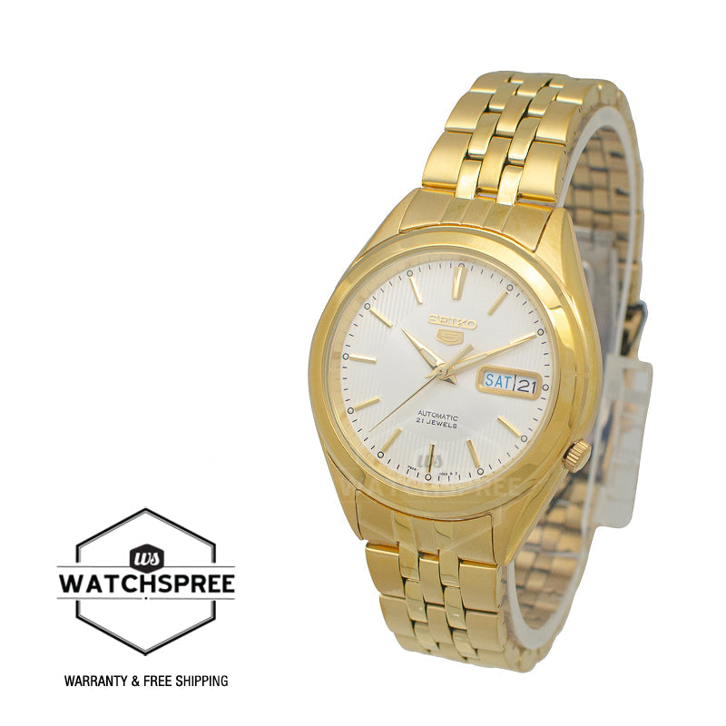 Seiko 5 Automatic Gold-Tone Stainless Steel Band Watch SNKL26K1