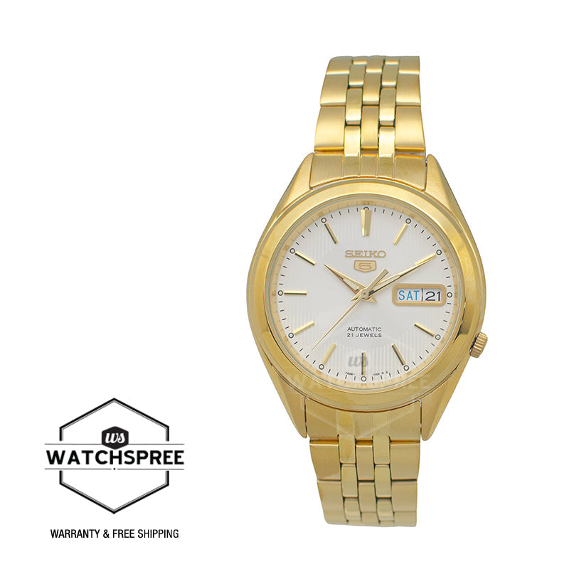 Seiko 5 Automatic Gold-Tone Stainless Steel Band Watch SNKL26K1