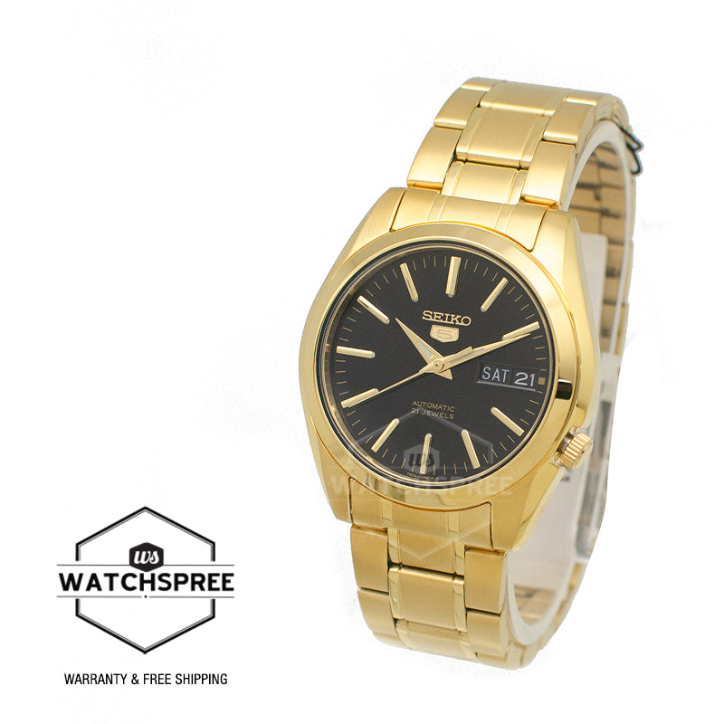 Seiko 5 Automatic Gold-Tone Stainless Steel Band Watch SNKL50K1
