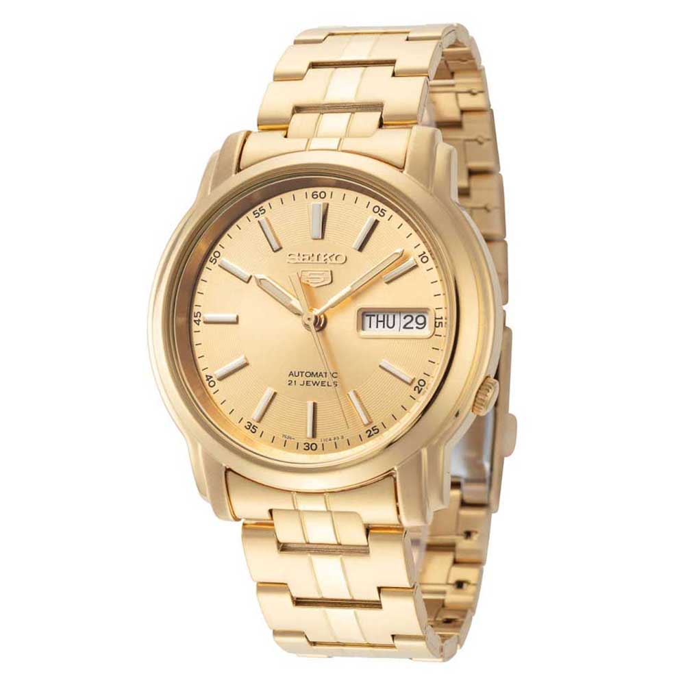 Seiko 5 Automatic Gold-Tone Stainless Steel Band Watch SNKL86K1