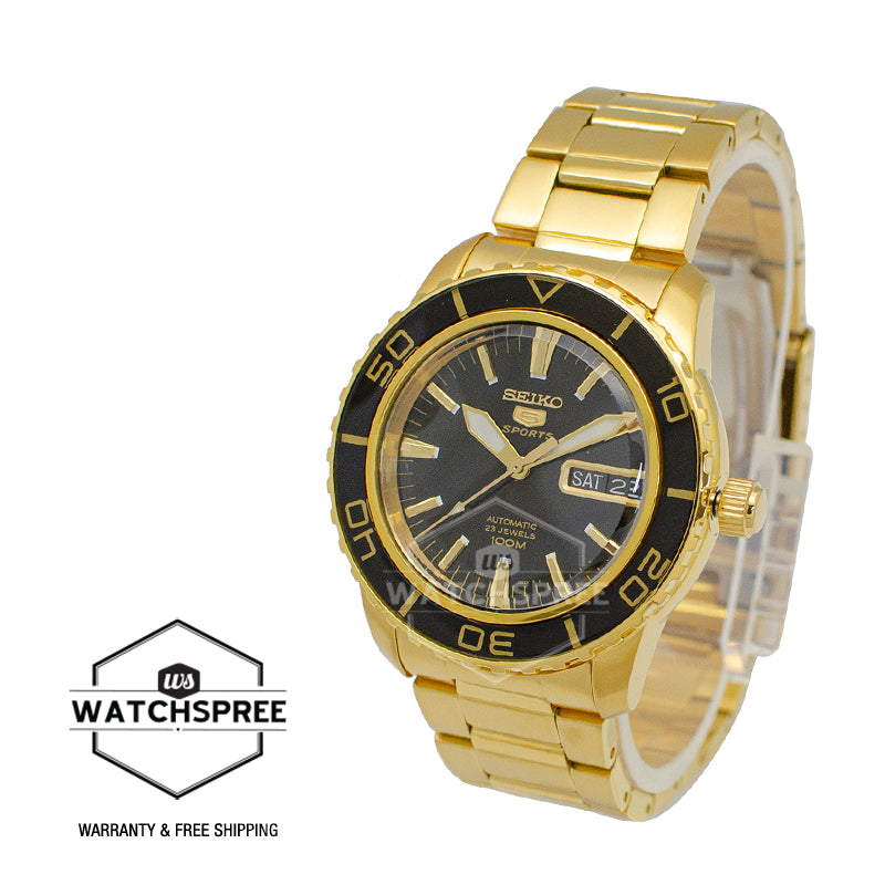 Seiko 5 Sports Automatic Gold-tone Stainless Steel Band Watch SNZH60K1