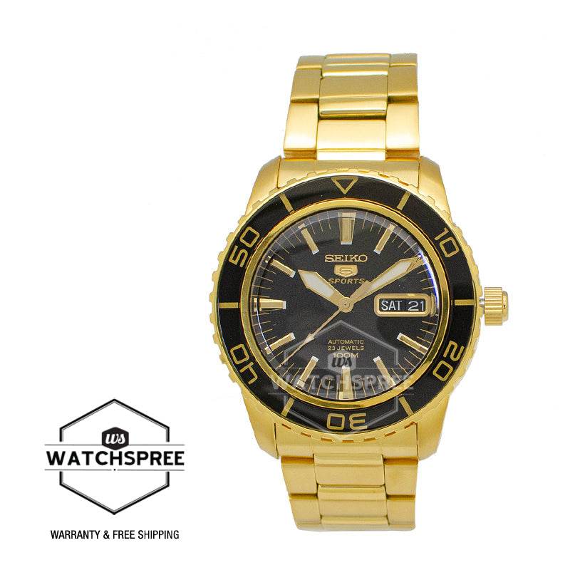 Seiko 5 Sports Automatic Gold-tone Stainless Steel Band Watch SNZH60K1