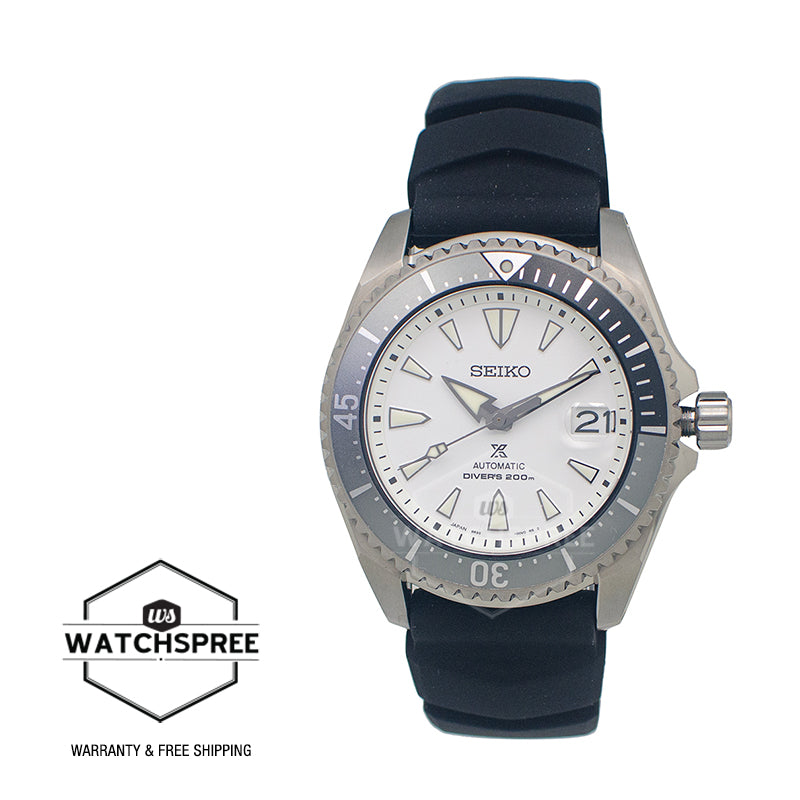 Seiko Prospex (Japan Made) Shogun Titanium Automatic Diver's Black Silicone Strap Watch SPB191J1