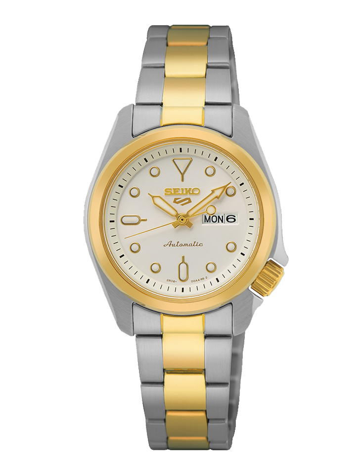 Seiko 5 Sports Automatic White Dial Stainless Steel Ladies Watch SRE004K1