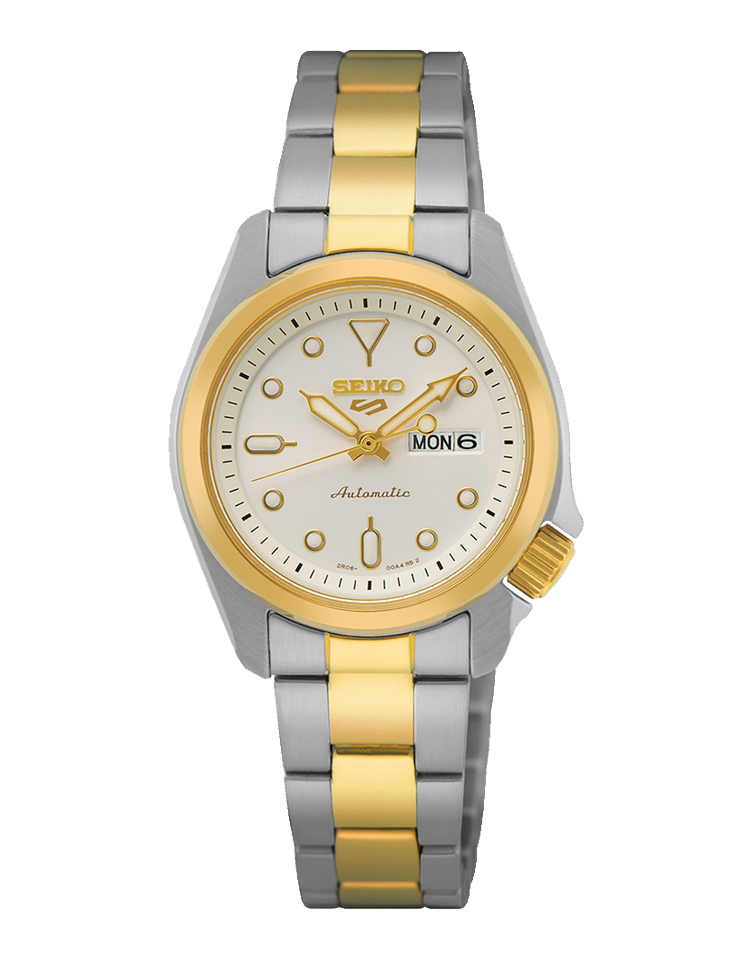 Seiko Women's 5 Sports Automatic Two-Tone Stainless Steel Band Watch SRE004K1