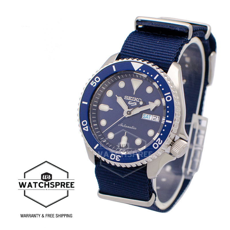 Seiko Sports Automatic Navy Blue Nylon Strap Watch SRPD51K2