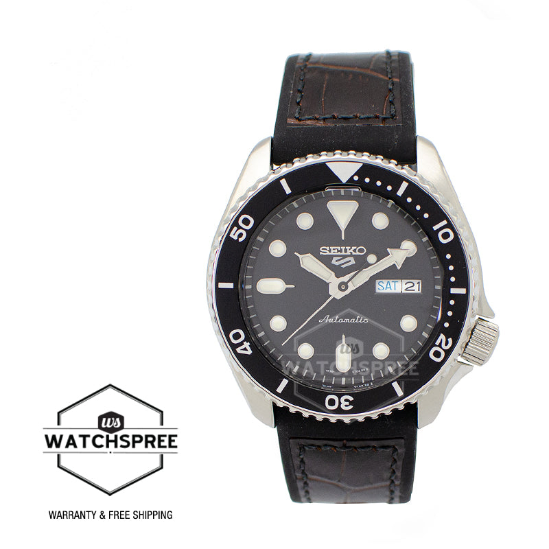 Seiko 5 Sports Automatic Black/Brown Silicone Strap Watch SRPD55K2 (LOCAL BUYERS ONLY)