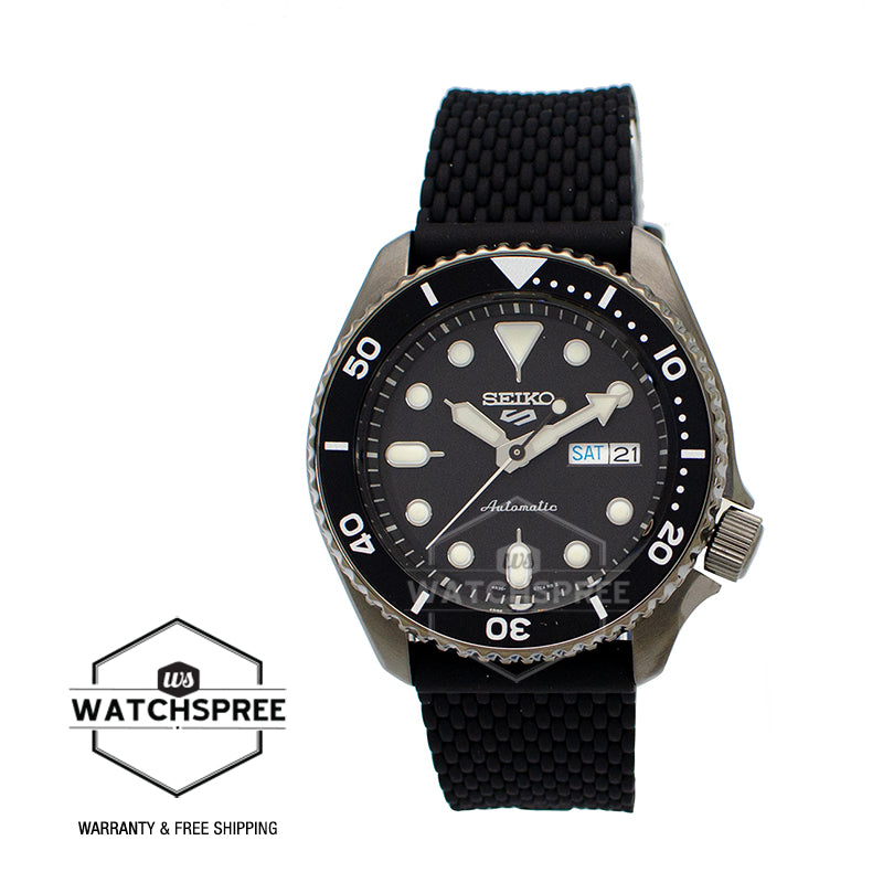 Seiko 5 Sports Automatic Black Silicon Strap Watch SRPD65K2 (LOCAL BUYERS ONLY)