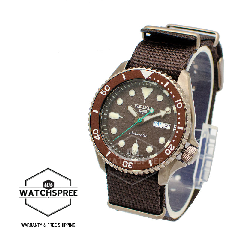 Seiko 5 Sports Automatic Brown Nylon Strap Watch SRPD85K1 (LOCAL BUYERS ONLY)