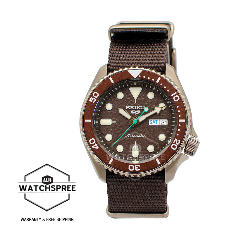 Seiko 5 Sports Automatic Brown Nylon Strap Watch SRPD85K1 (LOCAL BUYERS ONLY)