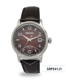 Seiko Presage (Japan Made) Automatic Dark Brown Calf Leather Strap Watch SRPE41J1 (LOCAL BUYERS ONLY)
