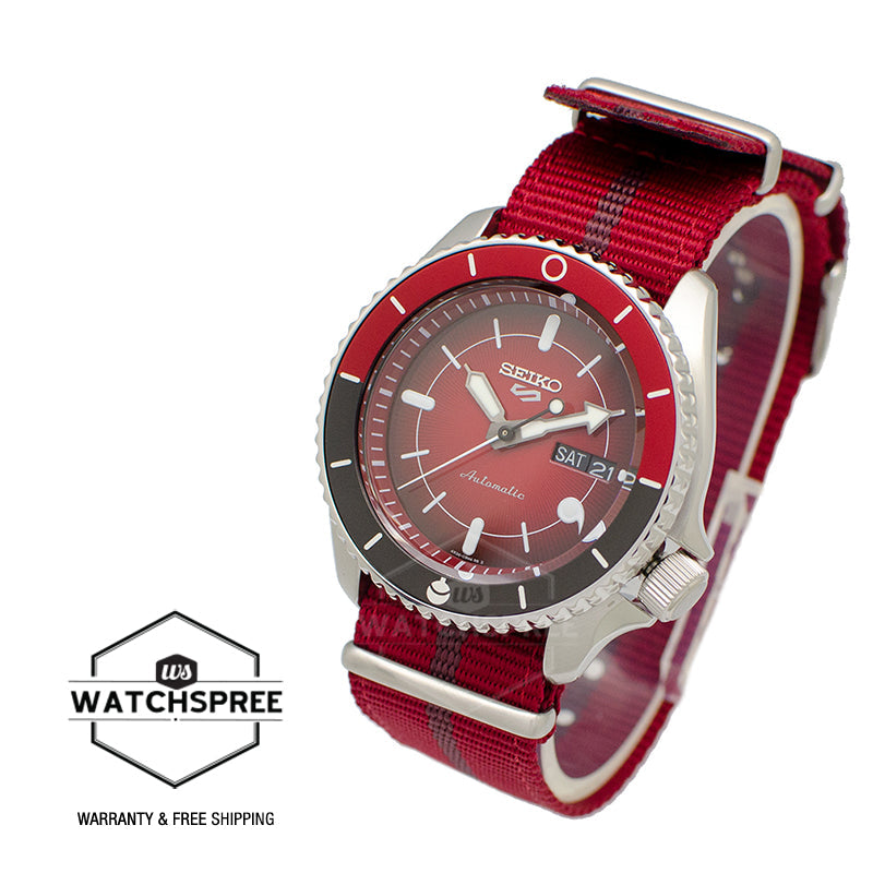 Seiko 5 Sports NARUTO & BORUTO Limited Edition (SARADA UCHIHA) Red Nylon Strap Watch SRPF67K1 (LOCAL BUYERS ONLY)