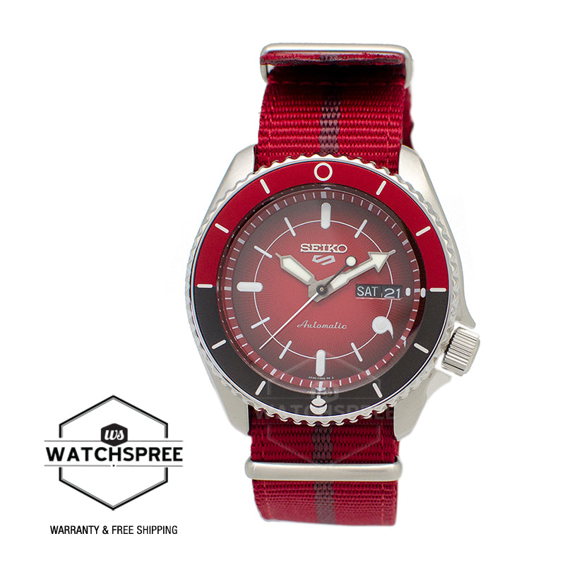 Seiko 5 Sports NARUTO & BORUTO Limited Edition (SARADA UCHIHA) Red Nylon Strap Watch SRPF67K1 (LOCAL BUYERS ONLY)