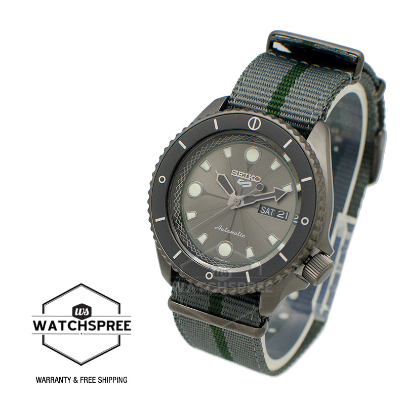 Seiko 5 Sports NARUTO & BORUTO Limited Edition (SHIKAMARU NARA) Grey Nylon Strap Watch SRPF75K1 (LOCAL BUYERS ONLY)