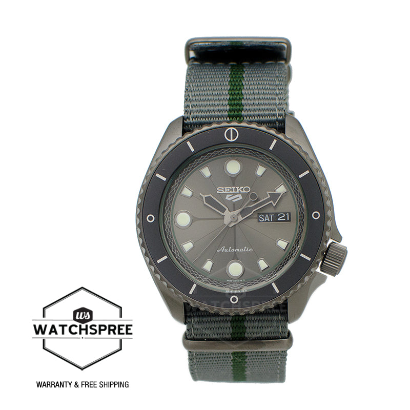 Seiko 5 Sports NARUTO & BORUTO Limited Edition (SHIKAMARU NARA) Grey Nylon Strap Watch SRPF75K1 (LOCAL BUYERS ONLY)