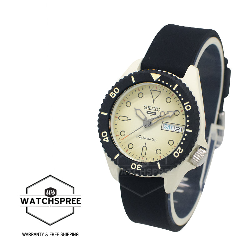Seiko 5 Sports Automatic Black Silicone Strap Watch SRPG71K1