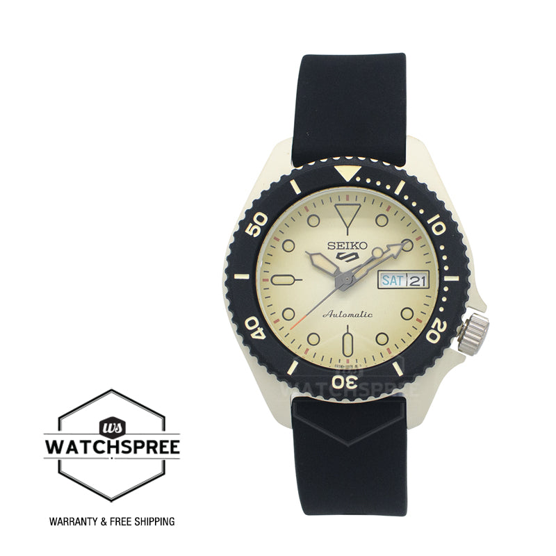 Seiko 5 Sports Automatic Black Silicone Strap Watch SRPG71K1