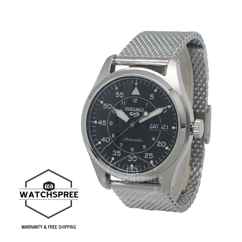 Seiko 5 Sports Automatic Field Suits Style Stainless Steel Mesh Band Watch SRPH23K1
