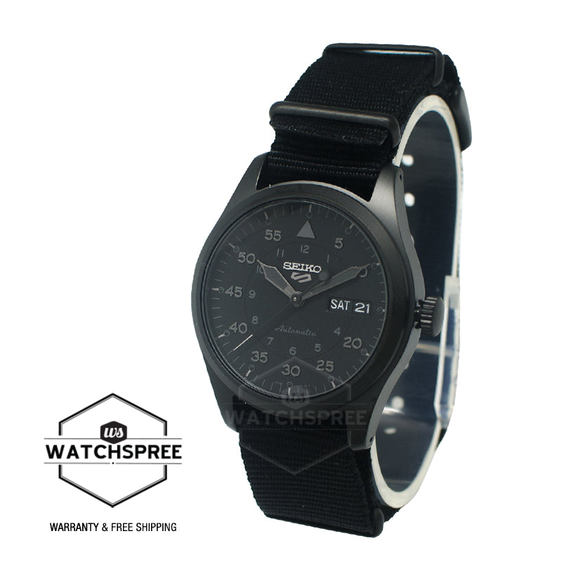 Seiko 5 Sports Automatic Field Street Style Black Nylon Strap Watch SRPJ11K1
