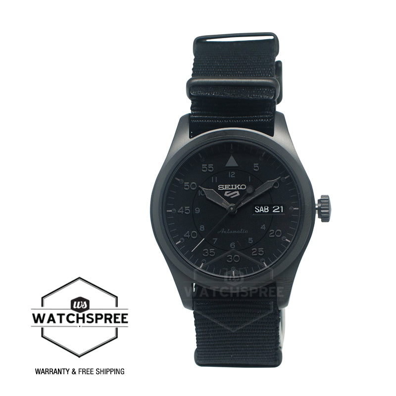 Seiko 5 Sports Automatic Field Street Style Black Nylon Strap Watch SRPJ11K1