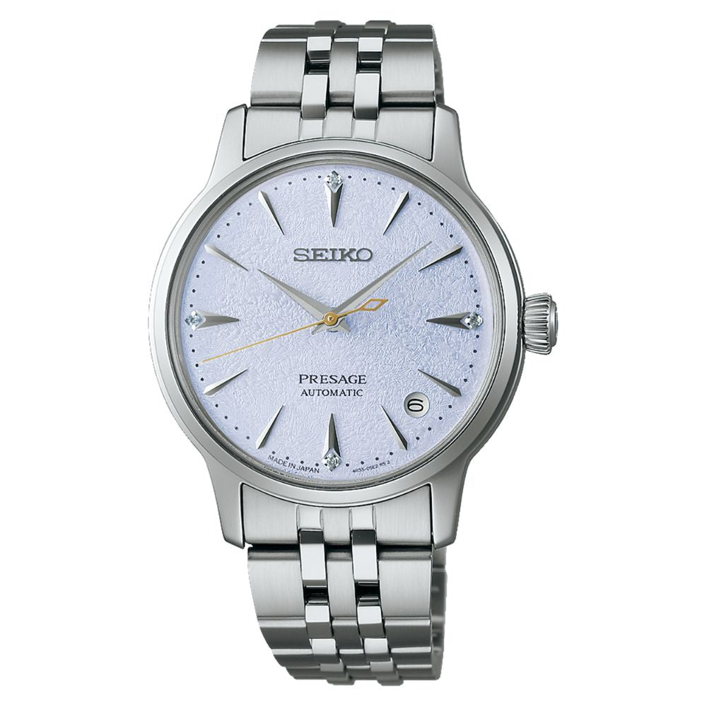 Seiko Ladies' Presage (Japan Made) Automatic Cocktail Time Stainless Steel Band Watch SRPL61J1