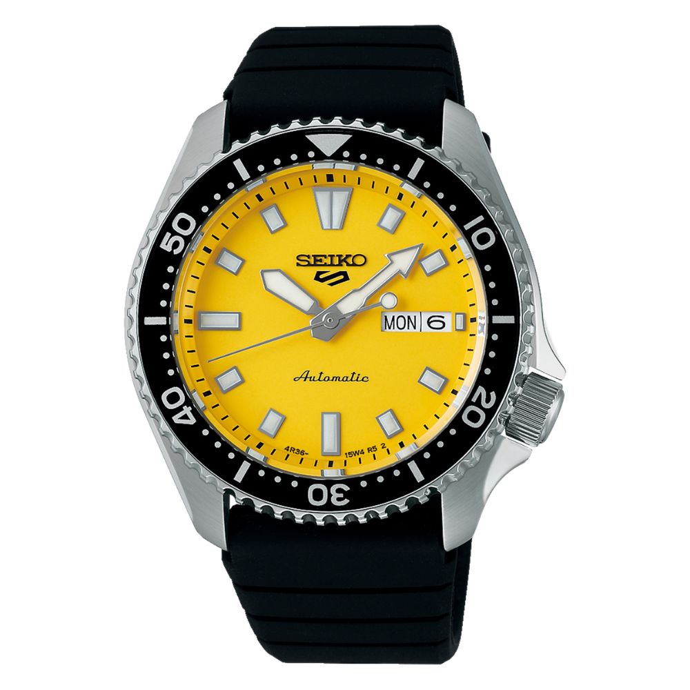 Seiko 5 Sports Automatic SKX Series Black Silicone Strap Watch SRPL87K1