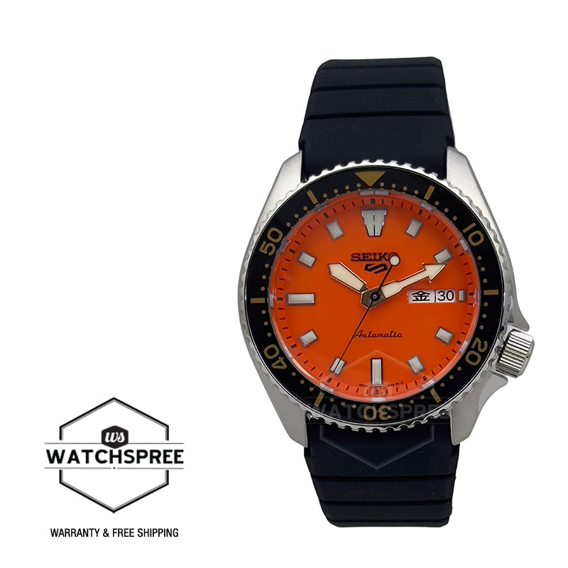 Seiko 5 Sports Automatic SKX Series Black Silicone Band Watch SRPL89K1