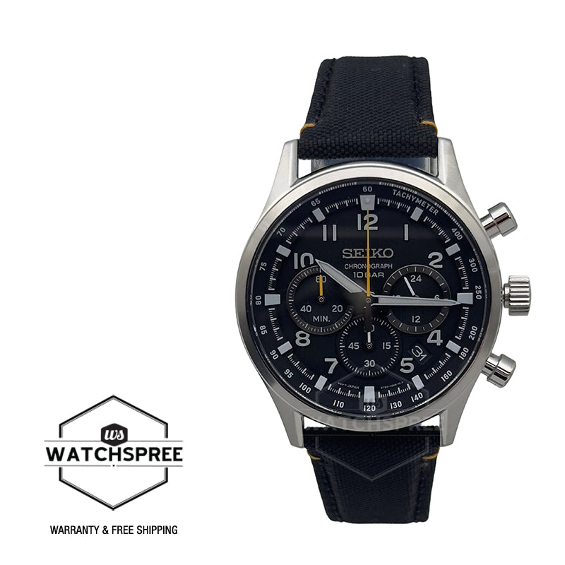 Seiko Chronograph Quartz Conceptual Black Nylon Strap Watch SSB449P1
