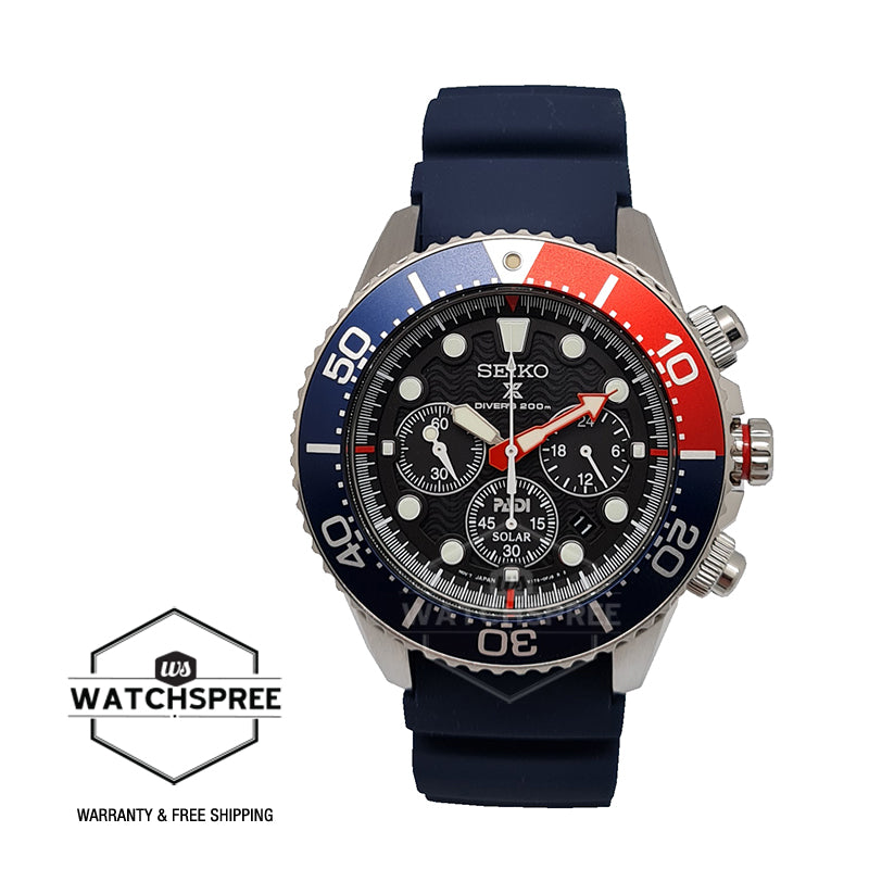 Seiko Prospex and PADI Diver's Solar Chronograph Special Edition Blue Silicone Strap Watch SSC785P1 (LOCAL BUYER ONLY)