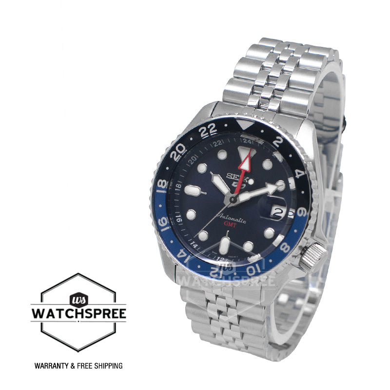 Seiko 5 Sports Automatic GMT SKX Sports Style Silver Stainless Steel Band Watch SSK003K1