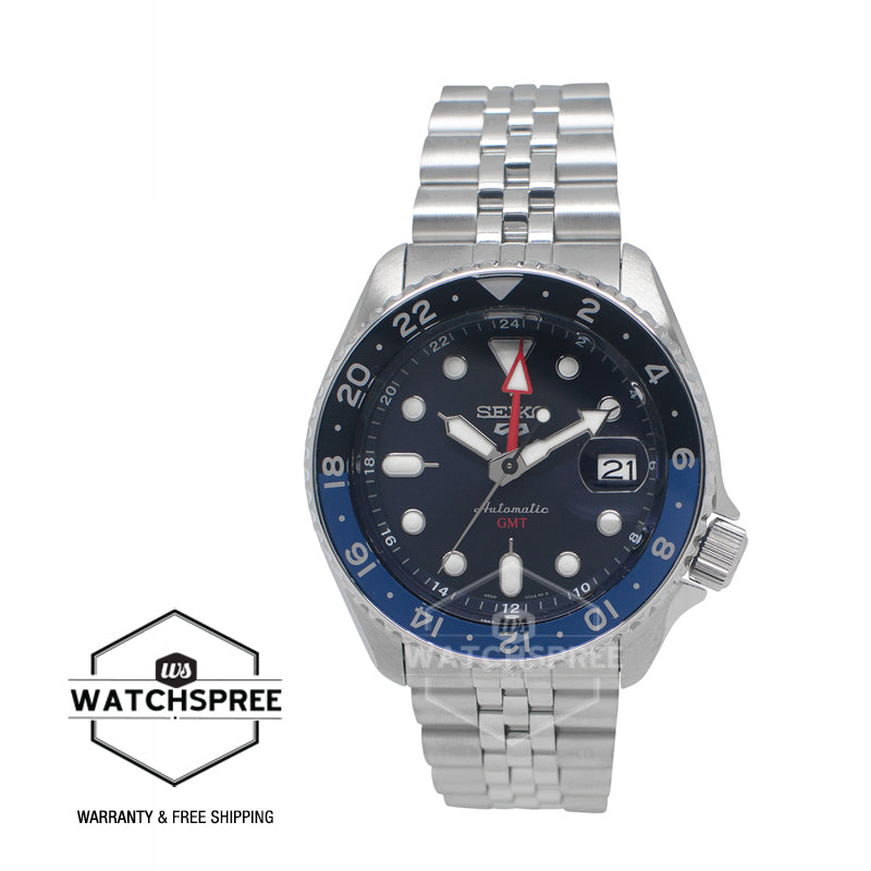 Seiko 5 Sports Automatic GMT SKX Sports Style Silver Stainless Steel Band Watch SSK003K1