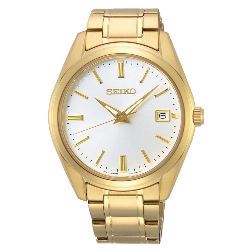 Seiko Classic Quartz Gold-Tone Stainless Steel Band Watch SUR314P1