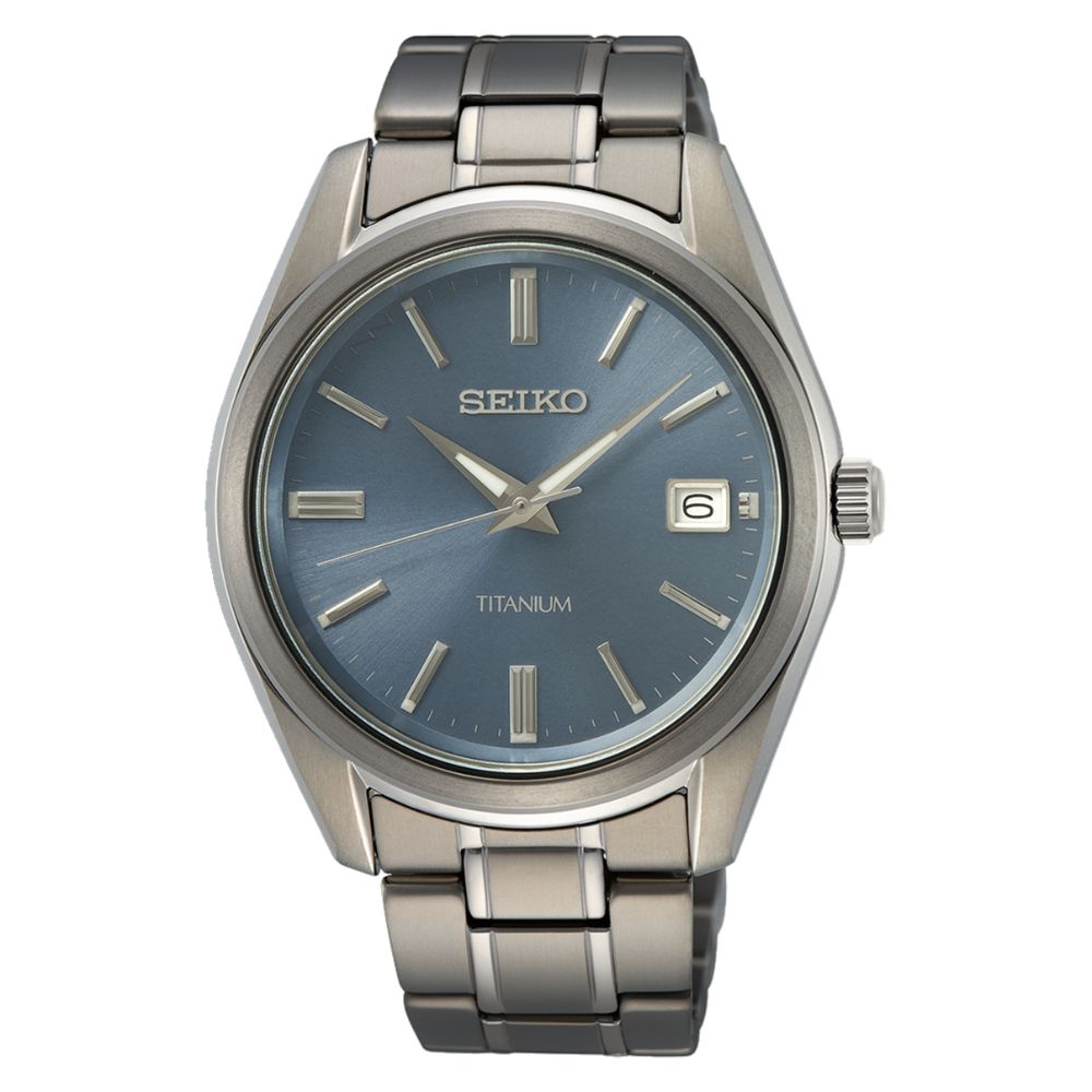 Seiko Classic Quartz Titanium Band Watch SUR371P1