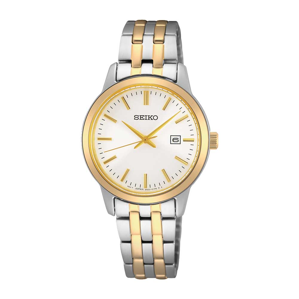Seiko Ladies' Classic Quartz Two-Tone Stainless Steel Band Watch SUR410P1